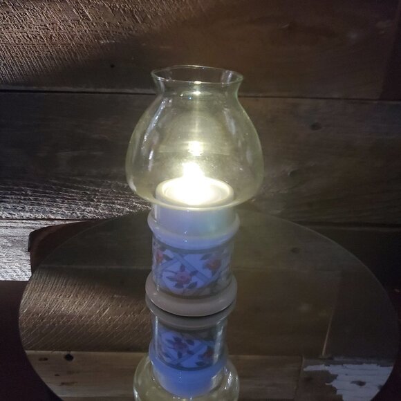 Vintage Colonial Votive Candle Holder & Shade - Picture 1 of 9